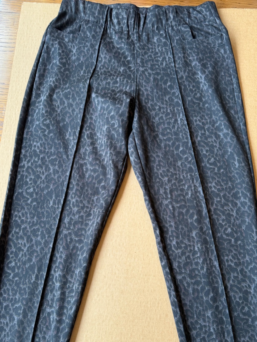 Anna & Ava Black Subtle Leopard Print Pull On Trousers